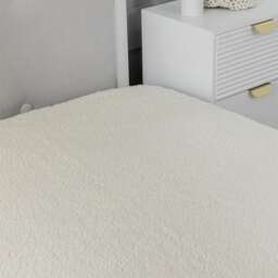 12 Inch Deep Super Soft Feel Cosy Fleece Mattress Protector Underblanket Fitted Sheet White Single