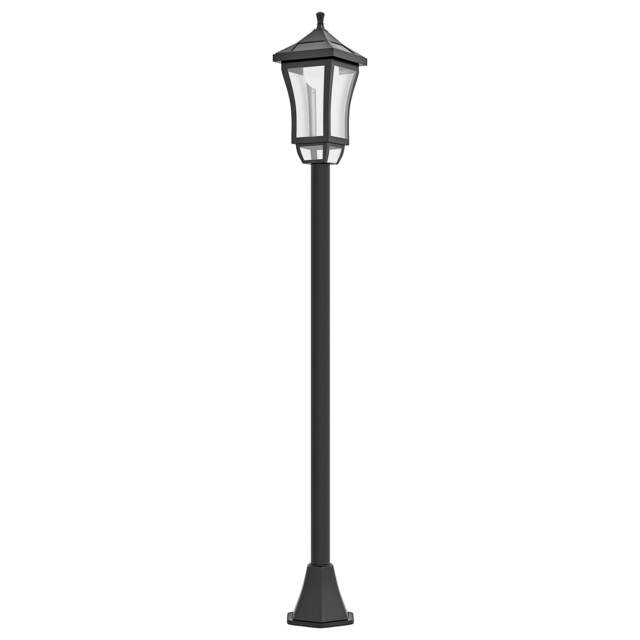 Outsunny 1.3 m LED Garden Lamp Post Light, Waterproof IP44, Cool White Black Black
