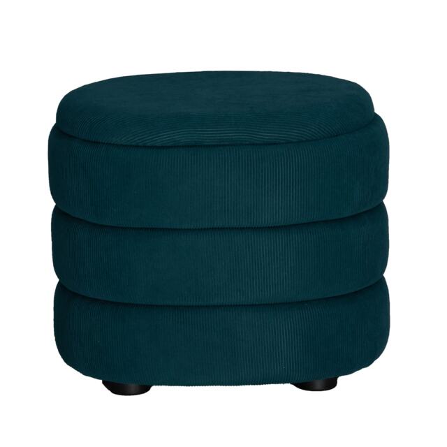 Soft Velvet Round or Oval Ottoman Storage Pouffe Footstool Dressing Vanity Chair Blue Oval Teal Blue 1