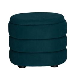 Soft Velvet Round or Oval Ottoman Storage Pouffe Footstool Dressing Vanity Chair Blue Oval Teal Blue 1