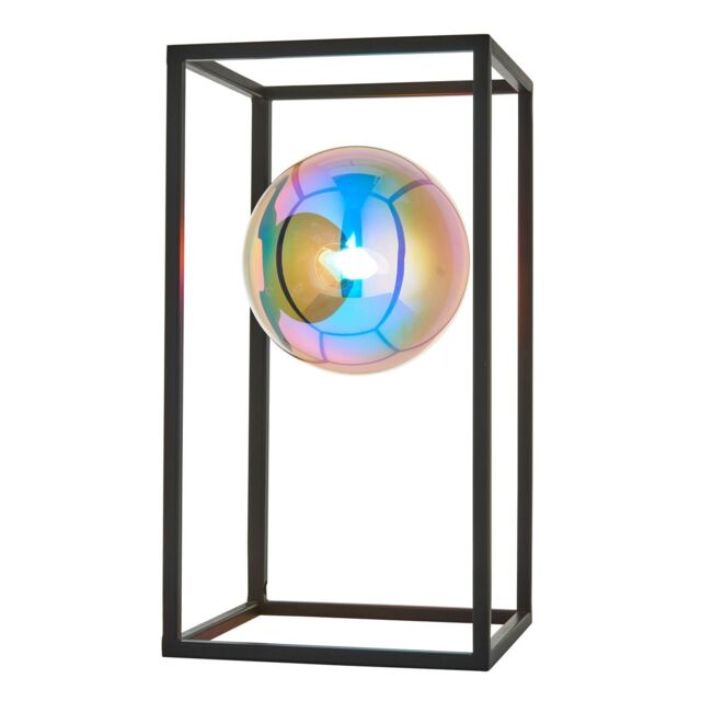 Kinjo Table Lamp Matt Black, Iridescent Glass, 1x G9