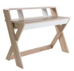 Aspen Desk with Drawer in Light Oak Look / White
