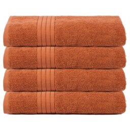 OHS 4 x Luxury 100% Cotton 500GSM Bathroom Bath Sheet Towels, 90x150cm - Burnt Orange