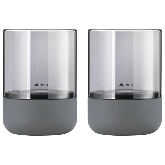 Blomus Set of 2 Calma Tealight Holder Extra Small - Steel Grey