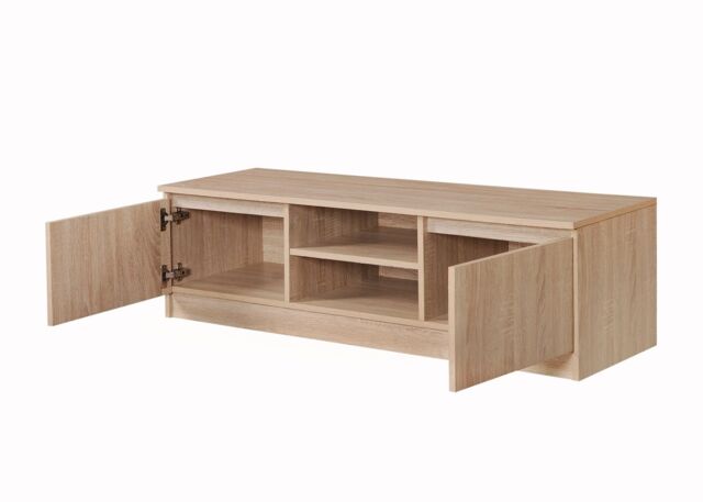 Modern TV Unit 120cm Media Cabinet 2 Doors & Shelf Sonoma Oak