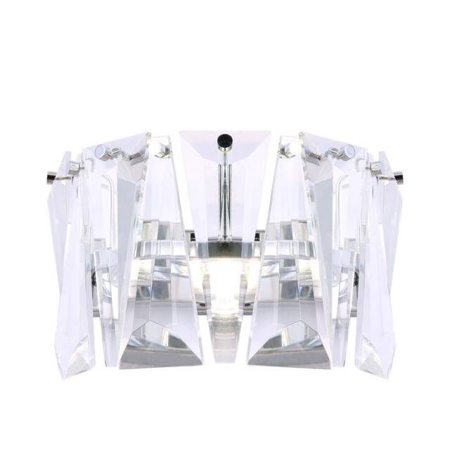 Puntes Flush Wall Lamp Chrome, 1 Light, E14
