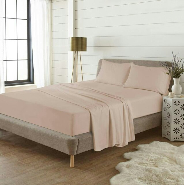 Plain Dye Flannelette Latte Super King Sheet Set Brown Super King