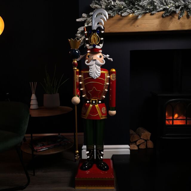 119cm Light Up Nutcracker Soldier LED Christmas Ornament Home Decoration