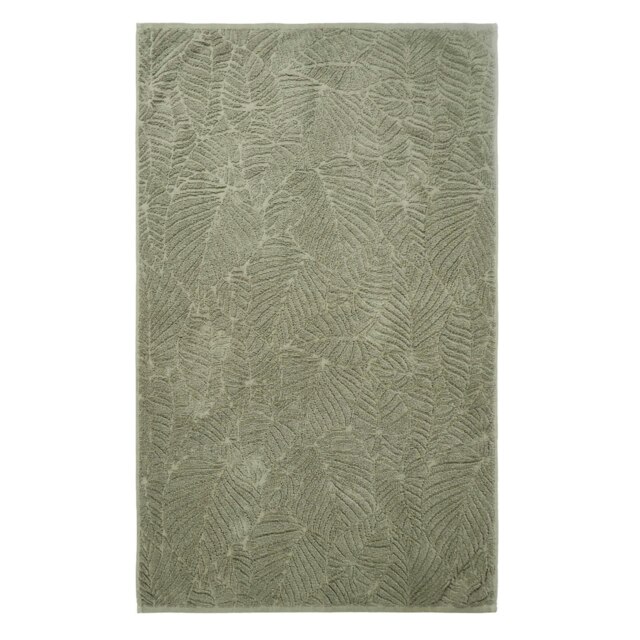 OHS Jacquard Leaf Textured 100% Cotton 500GSM Absorbent Bath Towel, 70x115cm - Green