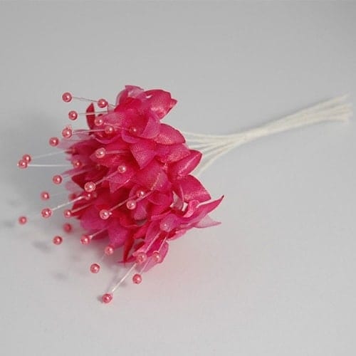 Red Pearled Baby's Breath Fabric Flowers - Bunch of 12