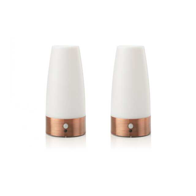 Auraglow Wireless PIR Motion Sensor Hallway Night Light White Brass/Copper