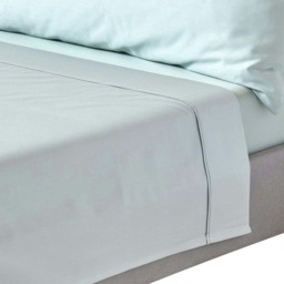 Homescapes Duck Egg Blue Organic Cotton Flat Sheet 400 Thread count, Double Blue Double