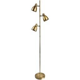 Vogue 3 Light Floor Lamp Antique Brass, E14