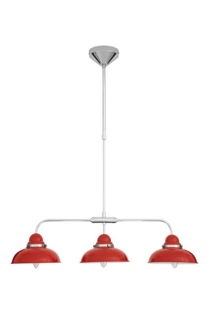 Orsina Jasper Red and Chrome 3 Light Pendant Light