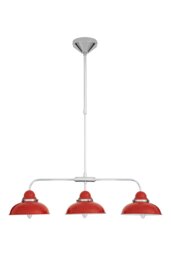 Orsina Jasper Red and Chrome 3 Light Pendant Light