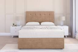 Sloomy Highbury Sand Naples Divan Bed Base 4 Drawers With 54 Inch Floor Standing Headboard Cream Sand Super King 1