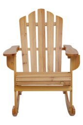 Interiors by Premier Natural Finish Rocking Chair, Water-Resistance Rocking Outdoor Chair, Eco-friendly Garden Rocking Chair Cream