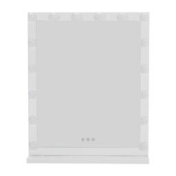 Living and Home Hollywood Style Lighted Rectangular Vanity Mirror, 52cm W x 12cm D x 64.5cm H