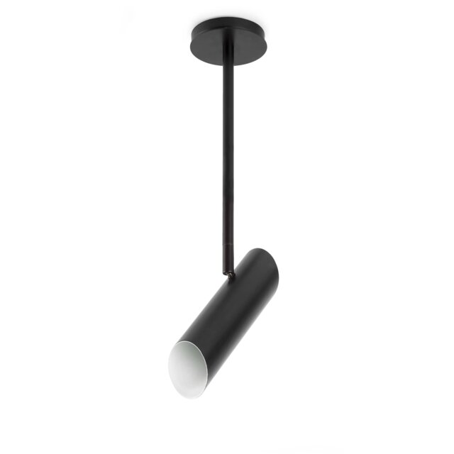 Link 1 Light Semi Flush Ceiling Light Black, GU10