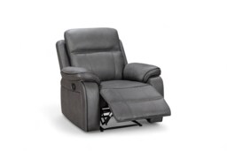 Faux Leather Grey Manual Recliner Chair VEGAS