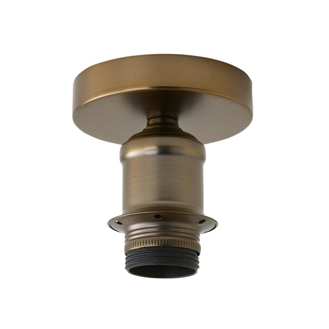 ValueLights Shaw Brushed Brass Flush Ceiling Pendant Lamp holder Bronze