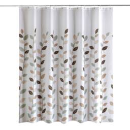 Leaves Design Waterproof Shower Curtain with 12 Hooks - 180x200cm