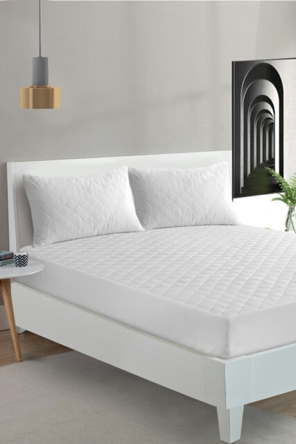 "T-200 Quilted Mattress Protector 16"" White White Super King"