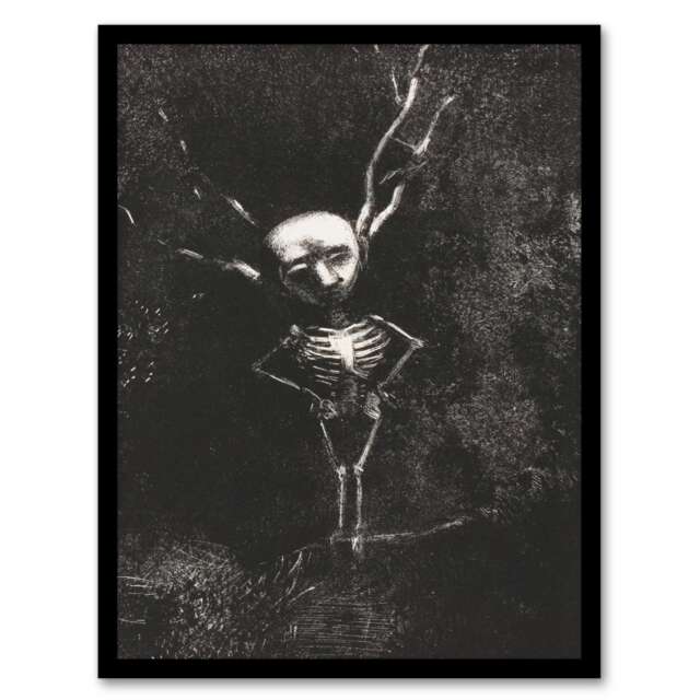 Odilon Redon Framed Wall Art Print Pale Figure in Maze of Branches Home Décor