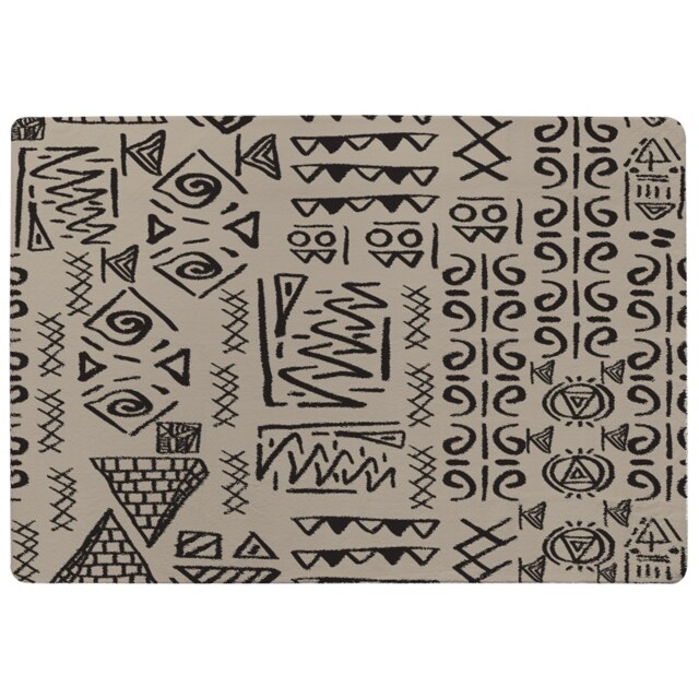 Striped Egyptian Theme With Ethnic And Tribal Motifs Designer Rug Multi