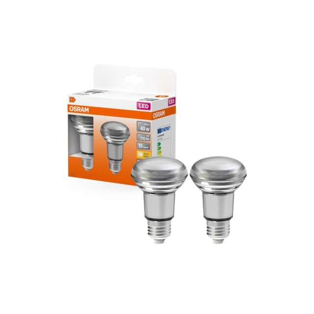Osram Star R63 40 36 Degrees 2.9 Watt E27 2700K Warm White LED Reflector Lamp Twin Pack