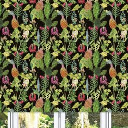 Lister Cartwright Tropical Plants Design Blackout Roller Blinds (Green, 60 cm Width x 160 cm Drop) Child Safety Included