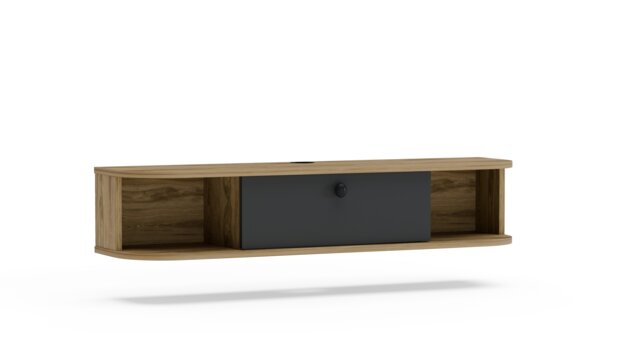 Decorotika Ibarra Floating TV Unit for TV's up to 55 inches Dropdown Cabinet and Open Shelves