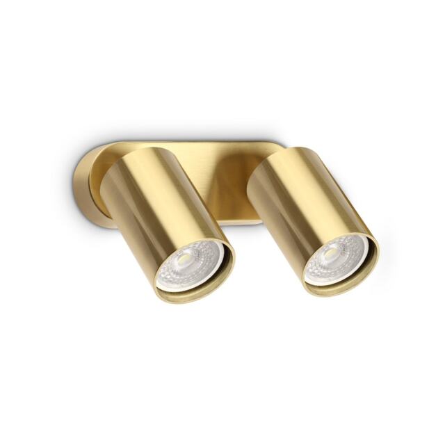 Dynamite Twin Ceiling Spotlight Brass 2x GU10