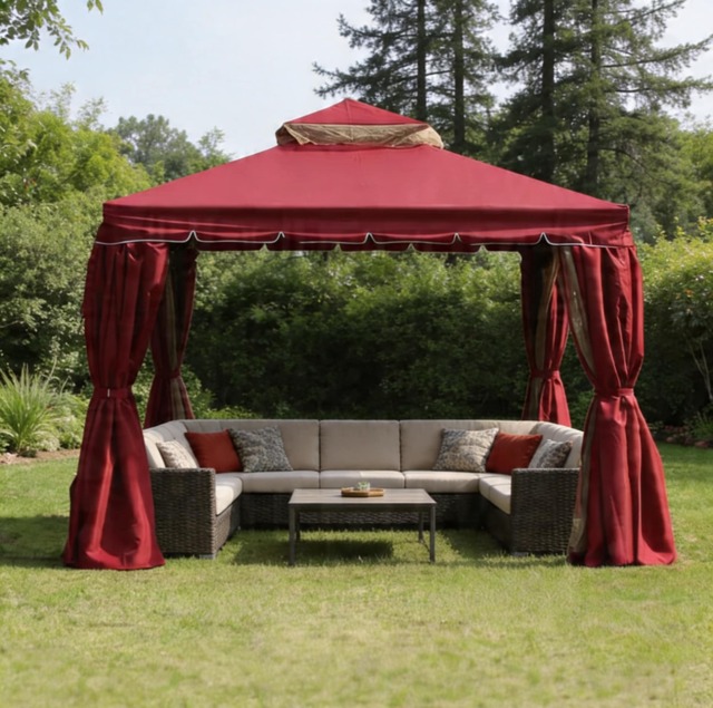 3m x 3m Garden Gazebo Outdoor Patio Party Pavilion Tent - Heavy Duty Aluminium Frame