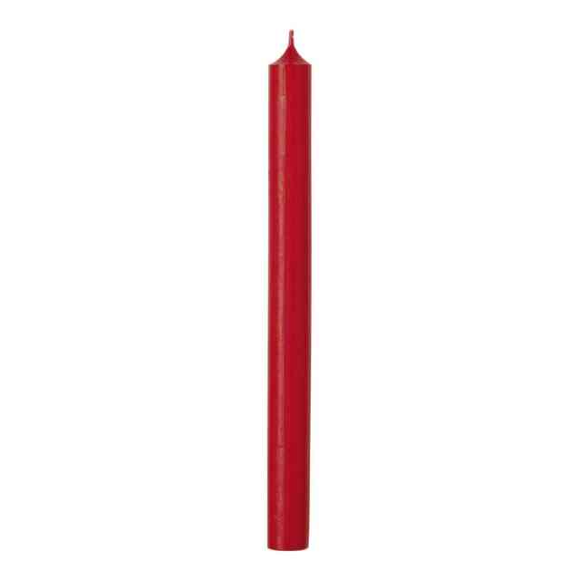 IHR Dinner Candle Tall Solid Coloured Unscented 25cm Red