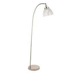 Hansen Task Floor Lamp Bright Nickel Plate, Clear Glass, 1x E27