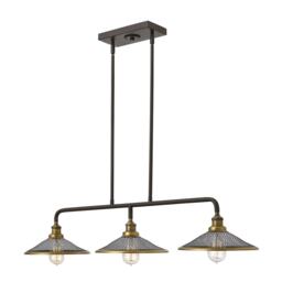 Rigby 3 Light Ceiling Island Chandelier Pendant Bar Light Bronze, E27