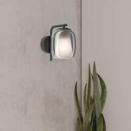 EGLO Ciampino Black Steel & Glass Modern Wall Light