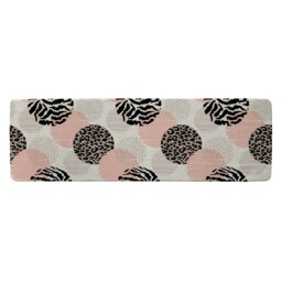 Abstract geometrics with animal print and circles (Runner Rug) Multi