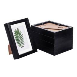 "Nicola Spring 5 x 7"" Photo Frames - Black/White Mount - 3D Picture Frame Box Portrait Display Case (20 x 15.5cm) Set of 5"