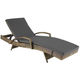 Oceane Aluminum Rattan Sun Lounger Cream nature 1