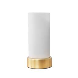 ValueLights Matte Gold Modern Cylinder Touch Table Lamp Frosted Glass Shade