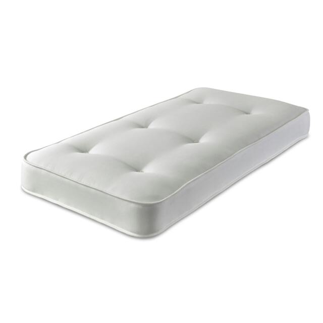 Double-Sided Tufted Innerspring Mattress - 17cm Deep, Medium Comfort White European Single