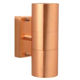 Nordlux Tin Outdoor Wall Light Brown Copper Solar GU10 Sensor Coastal/Marine Safe - Mains Powered, IP54