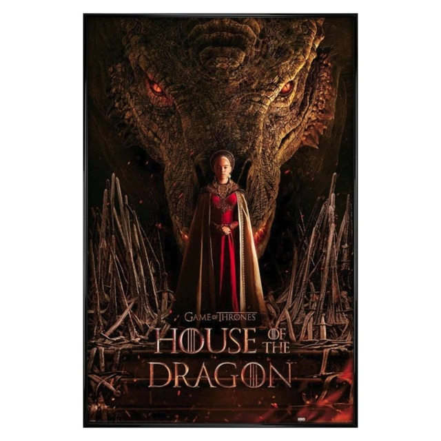 Gloss Black Framed House of the Dragon Dragon Throne Maxi Poster Multi