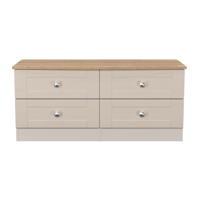 Cumbria 4 Drawer Bed Box in Kashmir Ash & Bardolino Oak (Ready Assembled) Cream Kashmir Ash & Bardolino Oak