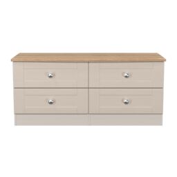 Cumbria 4 Drawer Bed Box in Kashmir Ash & Bardolino Oak (Ready Assembled) Cream Kashmir Ash & Bardolino Oak