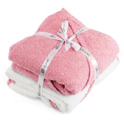GEEZY Pack of 2 Hooded Baby Cotton Towels, Pink, 73 x 73cm