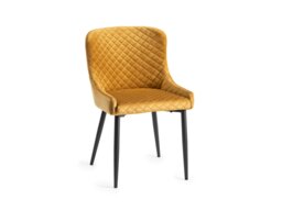 Bentley Designs - Cezanne - Dining Chair in Mustard Velvet Fabric (Pair)