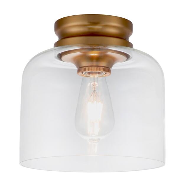 Feiss Hounslow Bowl Semi Flush Ceiling Light Burnished Brass